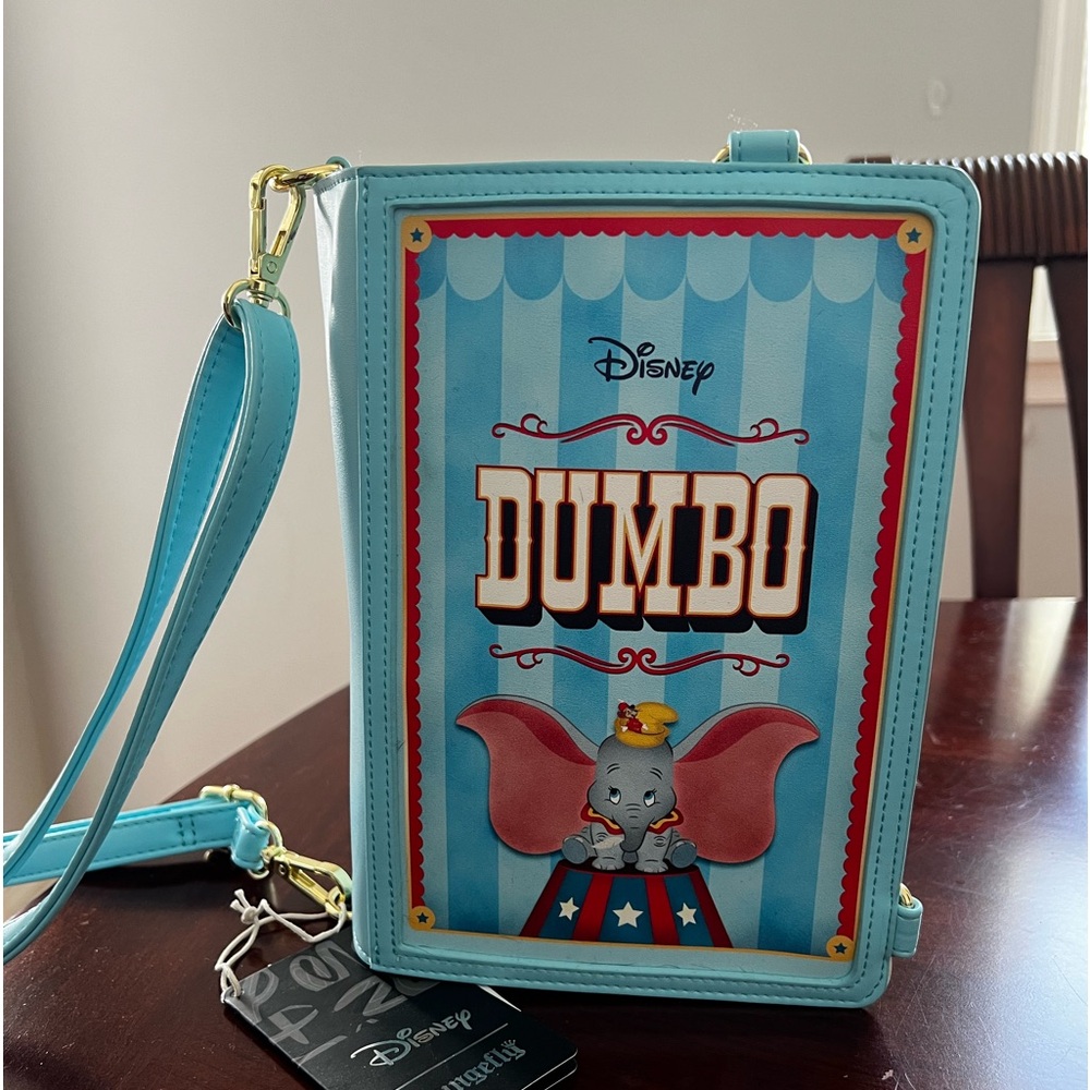 LOUNGEFLY DISNEY DUMBO BOOK SERIES CONVERTIBLE CROSSBODY BAG - NWT